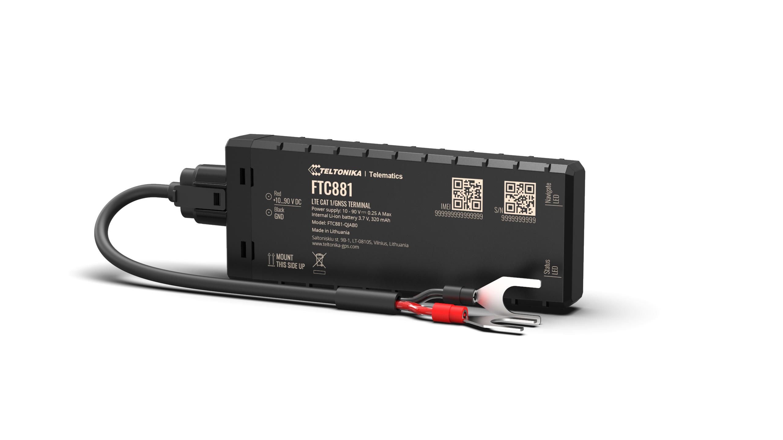 4G LTE Cat 1 battery-mounted vehicle GPS tracker